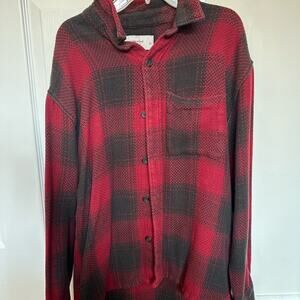 Abercrombie & Fitch Red and Black Plaid Shirt